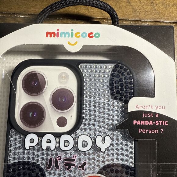 IPHONE 14 PRO MAX PROTECTIVE CASE PADDY THE PANDA COVERED IN BLING CRYSTALS NEW - Picture 3 of 4